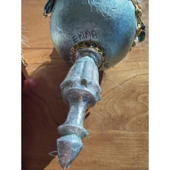 Pair Katherine's Collection Tabby CatFinial Jester Dangle Drop Ornament 2003